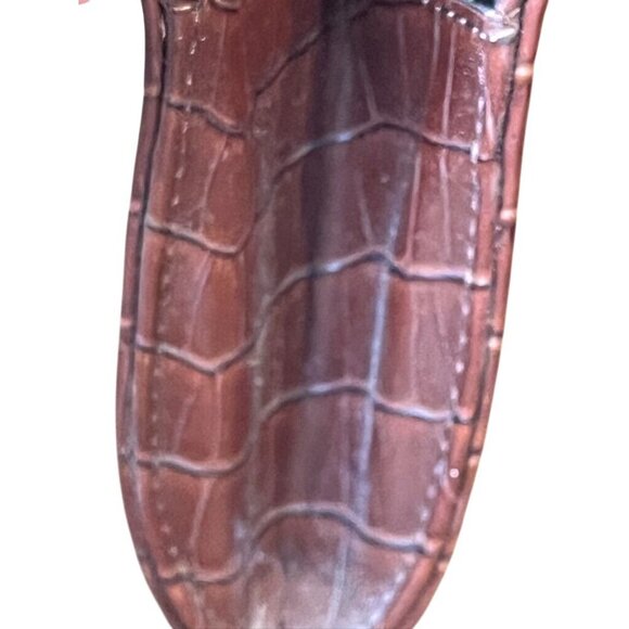 The Limited Vintage Leather Clutch Brown Alligator Y2K Preppy Retro 80s Classic - Picture 10 of 12